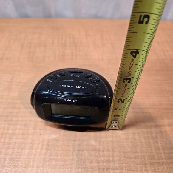 Sharp‎ LCD Digital Travel Alarm Clock Black SPC500 Blue Display Tested Battery - Picture 7 of 9